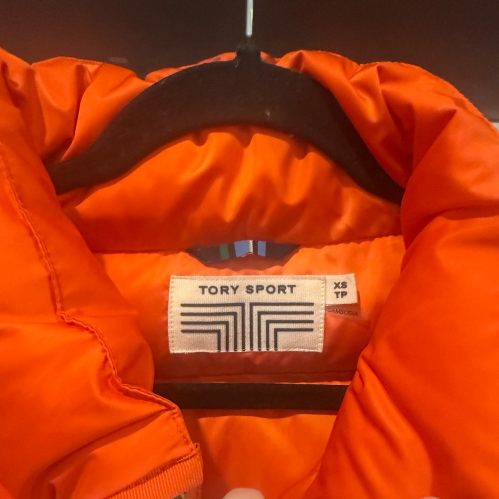 Tory Burch Sport Orange Puffer Jacket - Picture 7 of 7